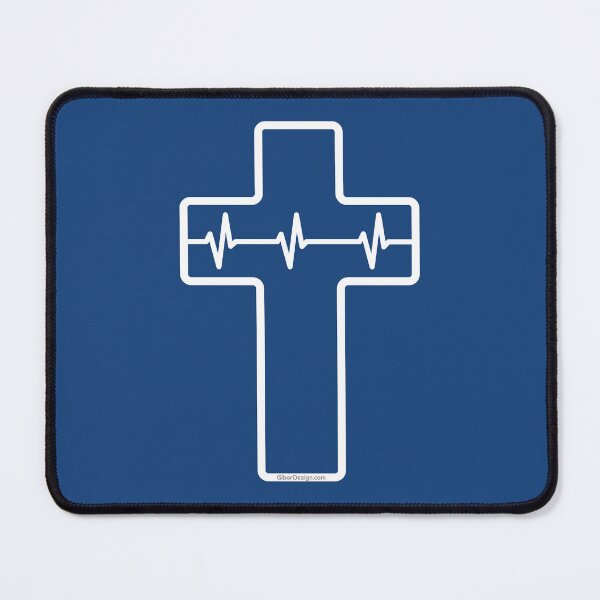 Item preview, Cross of Jesus Heartbeat (white) - chest version designed and sold by GiborDesign.