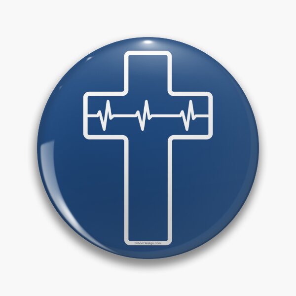 Item preview, Cross of Jesus Heartbeat (white) - chest version designed and sold by GiborDesign.