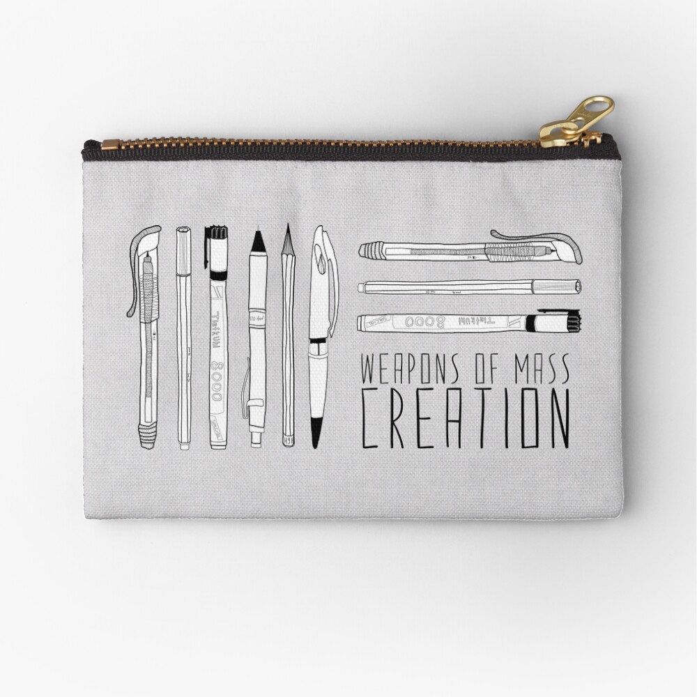 Weapons Of Mass Creation (on grey) Zipper Pouch