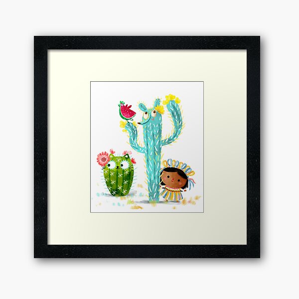 Cacti besties Framed Art Print
