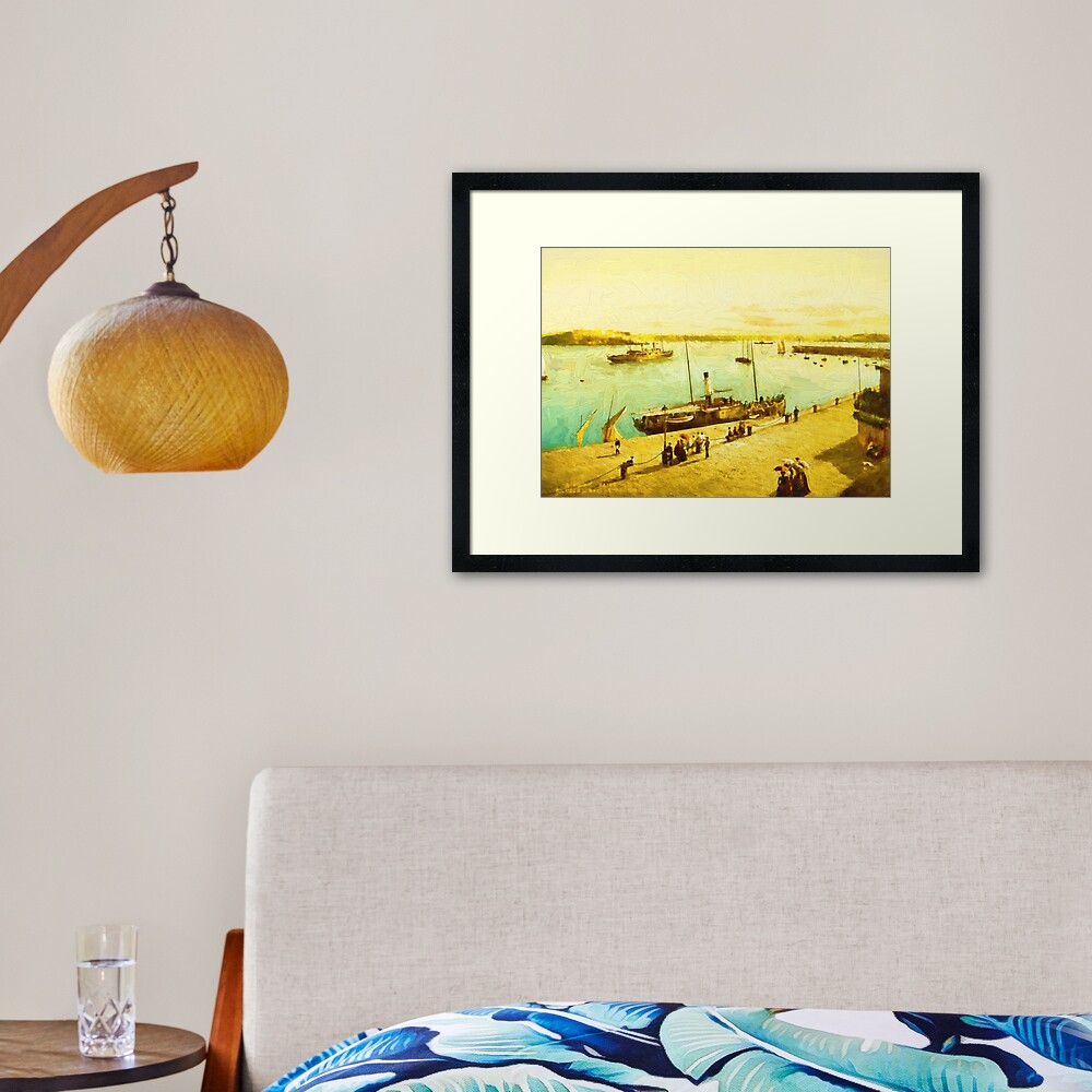 Harbour Parasols Framed Art Print