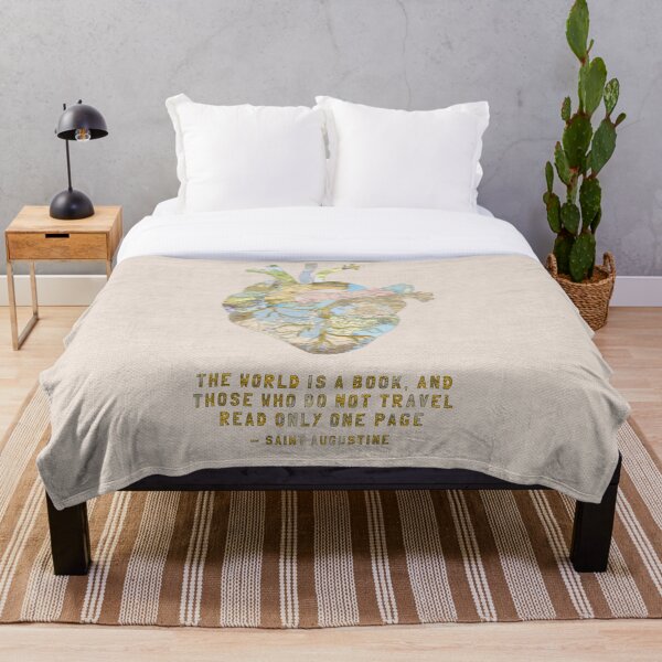 A Traveler's Heart + Quote Throw Blanket