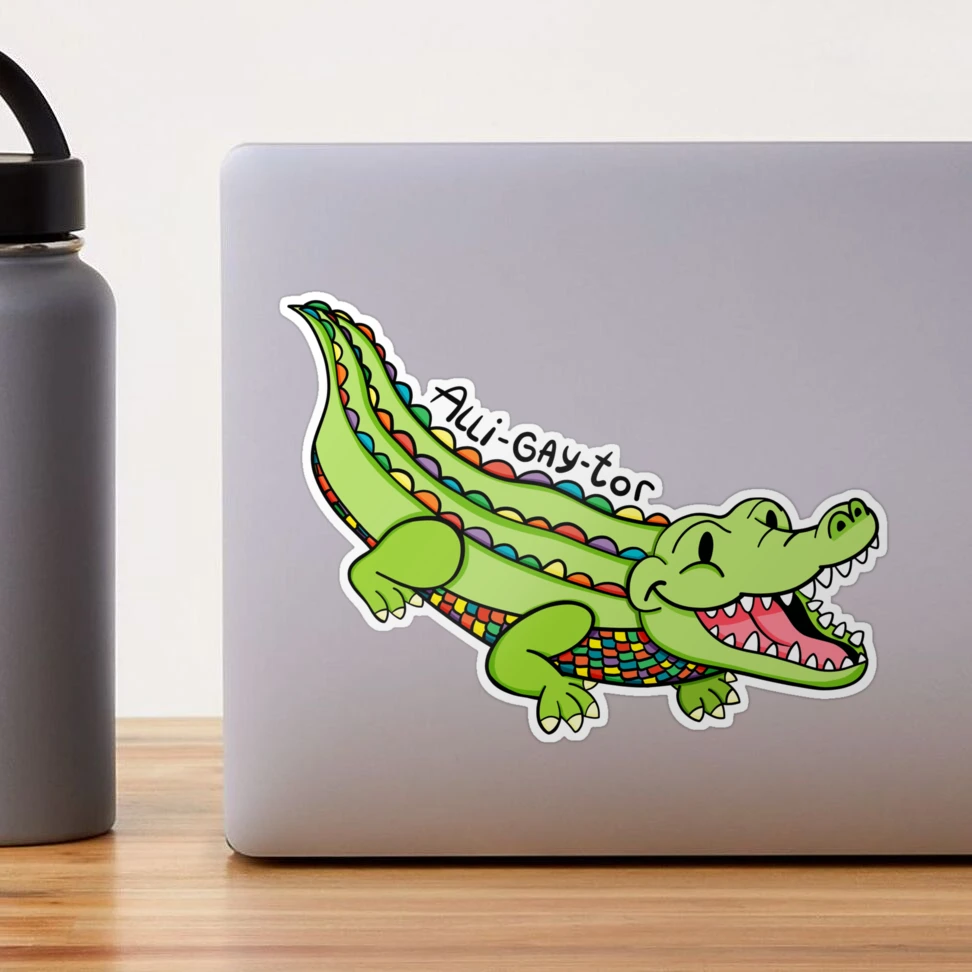 Alli-gay-tor Sticker for Sale by Elijah Haswell | Redbubble
