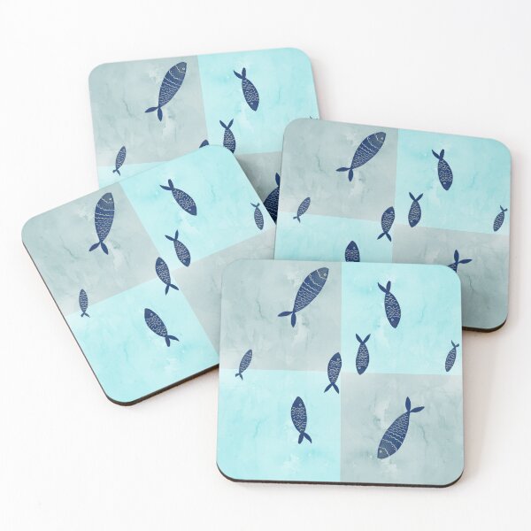 Item preview, watercolor blue surrounded fish  designed and sold by APURU.