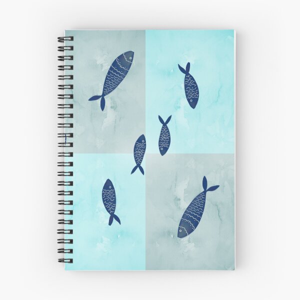 Item preview, pez azul acuarela rodeado designed and sold by APURU.