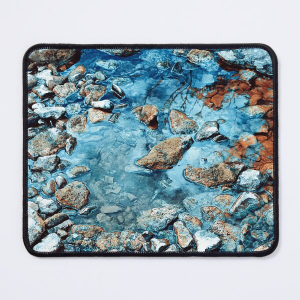 Item preview, River stones in blue water designed and sold by Photostacia.