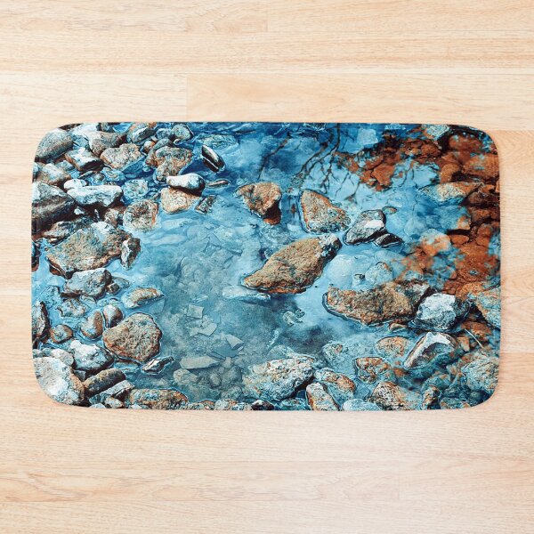Item preview, River stones in blue water designed and sold by Photostacia.