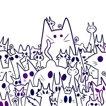 Cat-Crowd Spiral notebook