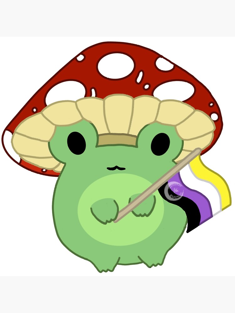  non binary flag mushroom frog sticker for sale by bremoate redbubble