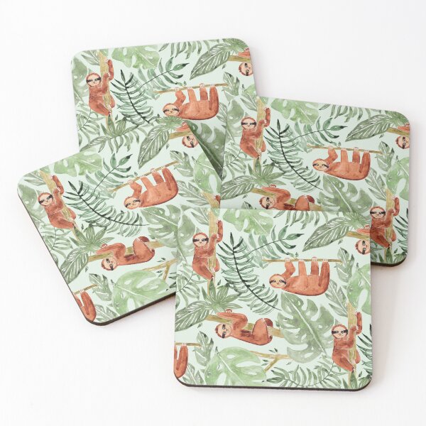 Item preview, Joyful Sloths on Pale Mint Green designed and sold by MilaMooDesigns.