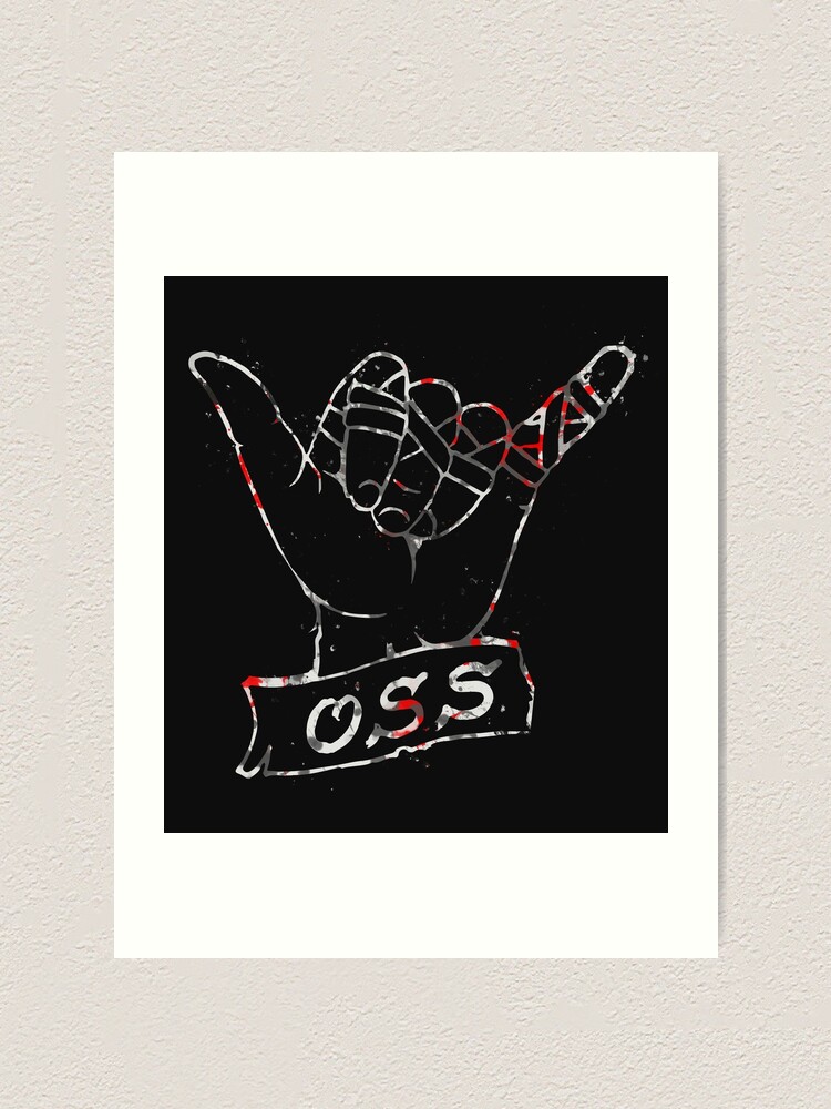 Oss Hand Bjj Brazilian Jiu Jitsu Art Print By Manolimerch Redbubble