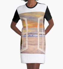 SUNSET BEACH Graphic T-Shirt Dress