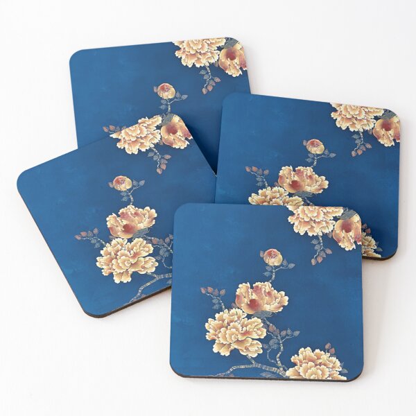 Item preview, Enhanced Japanese vintage watercolour art with blue background designed and sold by Corinne Alexa Jackson.