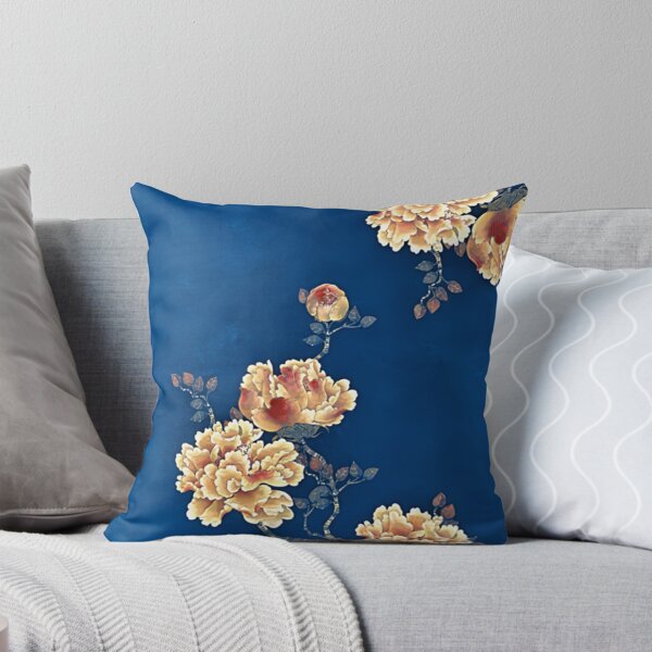 Item preview, Enhanced Japanese vintage watercolour art with blue background designed and sold by Corinne Alexa Jackson.