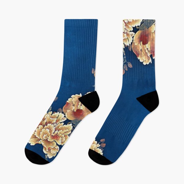 Item preview, Enhanced Japanese vintage watercolour art with blue background designed and sold by Corinne Alexa Jackson.