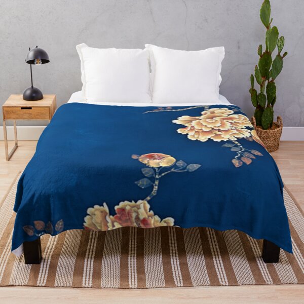 Item preview, Enhanced Japanese vintage watercolour art with blue background designed and sold by Corinne Alexa Jackson.