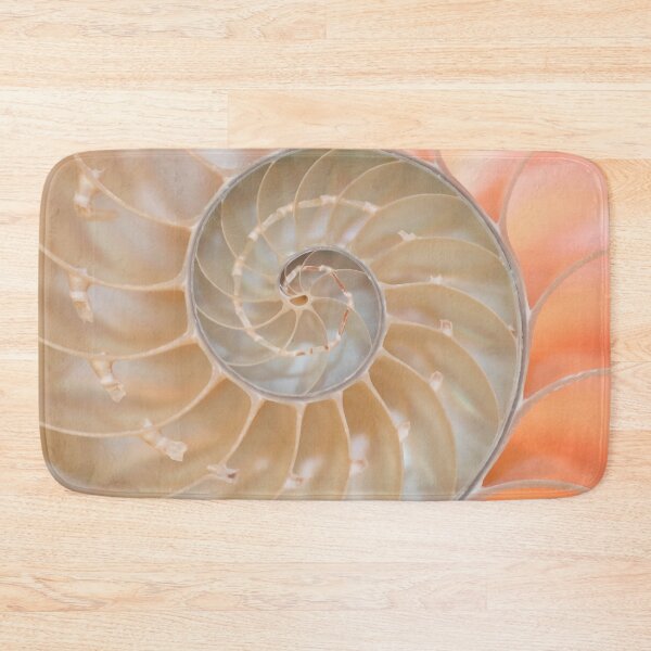 Item preview, Shell cross section fractal spiral in soft pastel pink and cream tones designed and sold by Orianah.
