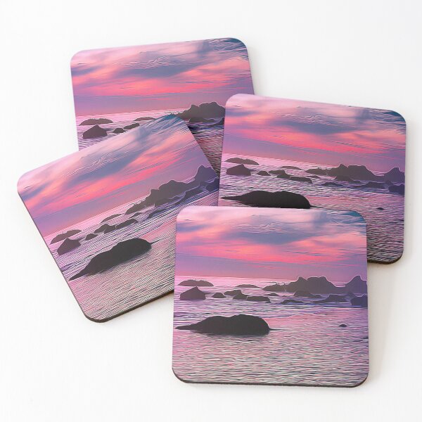 Item preview, Pink Purple Sunset - Oil Painting designed and sold by Unaiza Khalid.