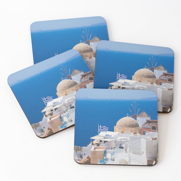 Item preview, Village of Santorini - Watercolour style designed and sold by WWWC2288.