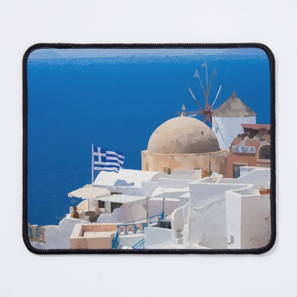 Item preview, Village of Santorini - Watercolour style designed and sold by WWWC2288.