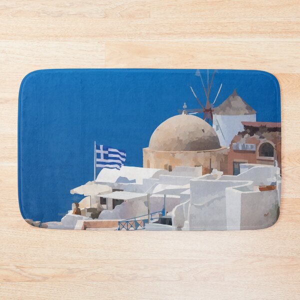 Item preview, Village of Santorini - Watercolour style designed and sold by WWWC2288.
