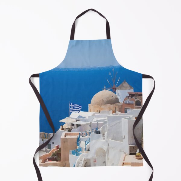 Item preview, Village of Santorini - Watercolour style designed and sold by WWWC2288.