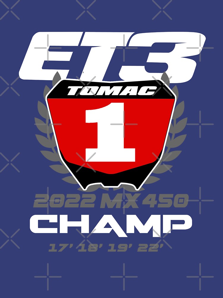 Disover Eli Tomac Motocross 2022 Motocross Champion ET3 RED Number Plate Design | Essential T-Shirt 
