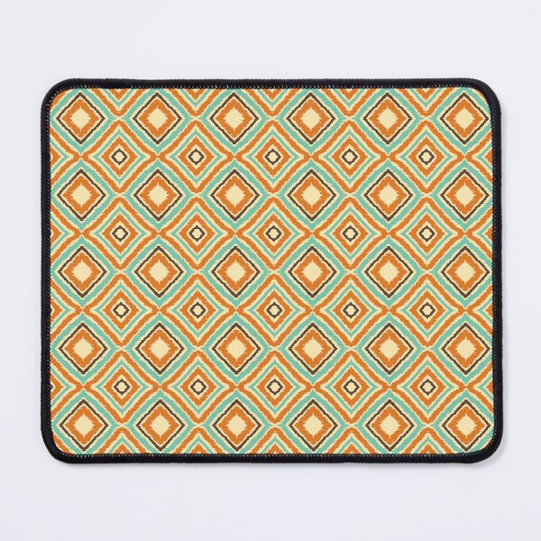 Item preview, Ikat Pattern in Orange, Beige, Light Blue and Brown Colors designed and sold by SoccaTamam.