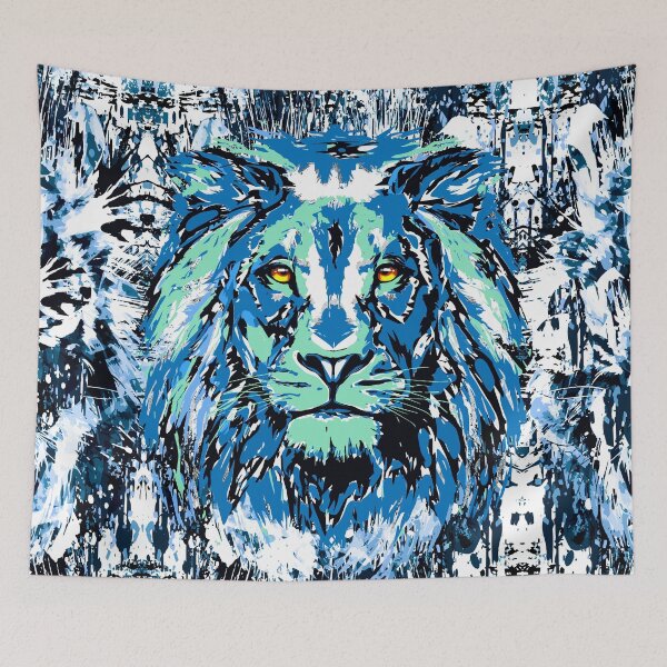 Item preview, Blue Lion Head - Vintage Retro Lion Face designed and sold by BigWildKiwi.