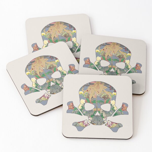 Item preview, Skull And Bones Filled With Vintage Flowers designed and sold by TrulyEpoque.
