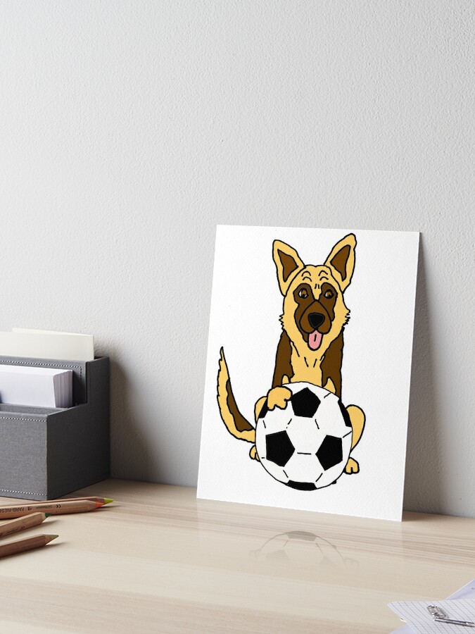 Galeriedruck for Sale mit Lustiger kühler Schäferhund Dog Football  spielend von naturesfancy
