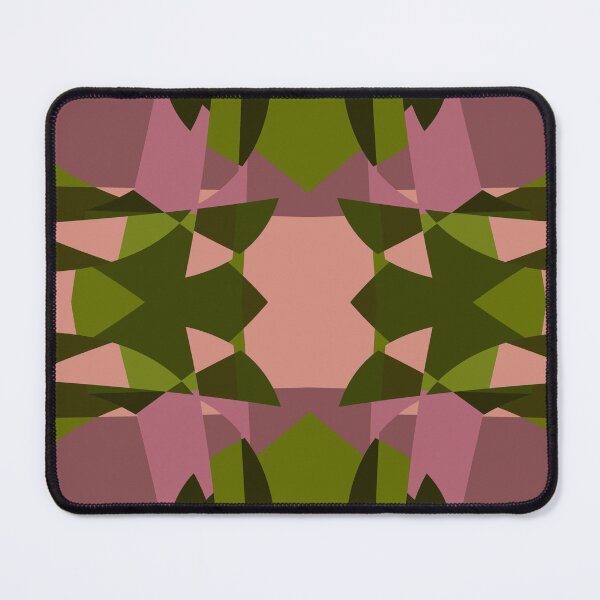 Item preview, Abstract Patchwork Shapes Angles Curves Triangles Forest Pink designed and sold by AraljanFusion.