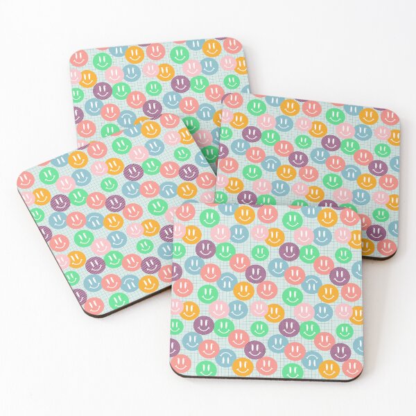 Item preview, Cute pastel happy face pattern designed and sold by Preppy Aesthetic Designs.