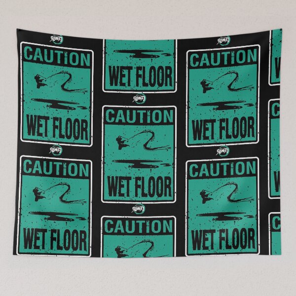 Item preview, DEMON SLAYER SEASON 2 CAUTION WET FLOOR (BLACKGRUNGE)  designed and sold by RandallMe17298.