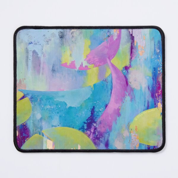 Item preview, Pintura al óleo con cuento de ballenas sobre fondo abstracto sobre Islandia designed and sold by Olya Yatsenko.