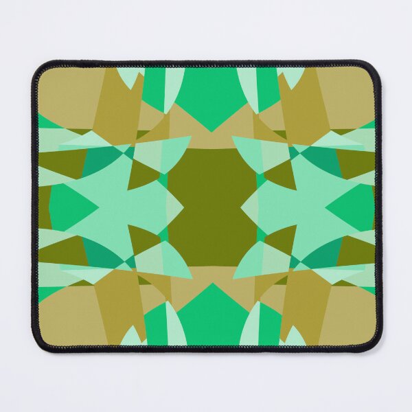 Item preview, Abstract Patchwork Shapes Angles Curves Triangles Green designed and sold by AraljanFusion.