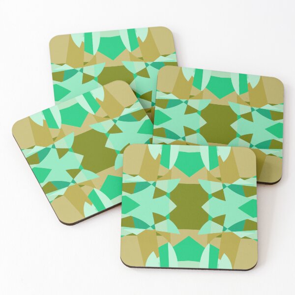 Item preview, Abstract Patchwork Shapes Angles Curves Triangles Green designed and sold by AraljanFusion.