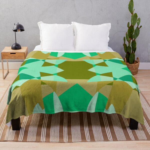 Item preview, Abstract Patchwork Shapes Angles Curves Triangles Green designed and sold by AraljanFusion.