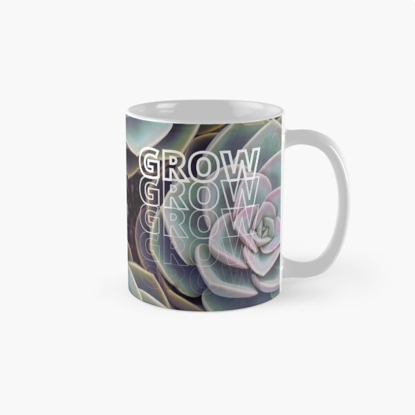 Item preview, GROW (above) - Green Succulents, Purple Highlights, Botanical Background designed and sold by AliceSLee.