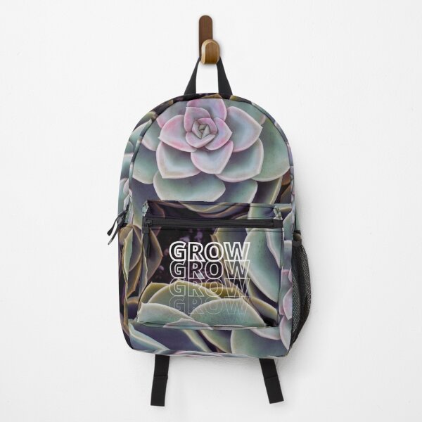 Item preview, GROW (above) - Green Succulents, Purple Highlights, Botanical Background designed and sold by AliceSLee.