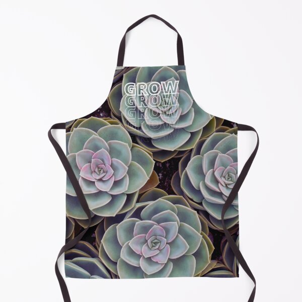 Item preview, GROW (above) - Green Succulents, Purple Highlights, Botanical Background designed and sold by AliceSLee.