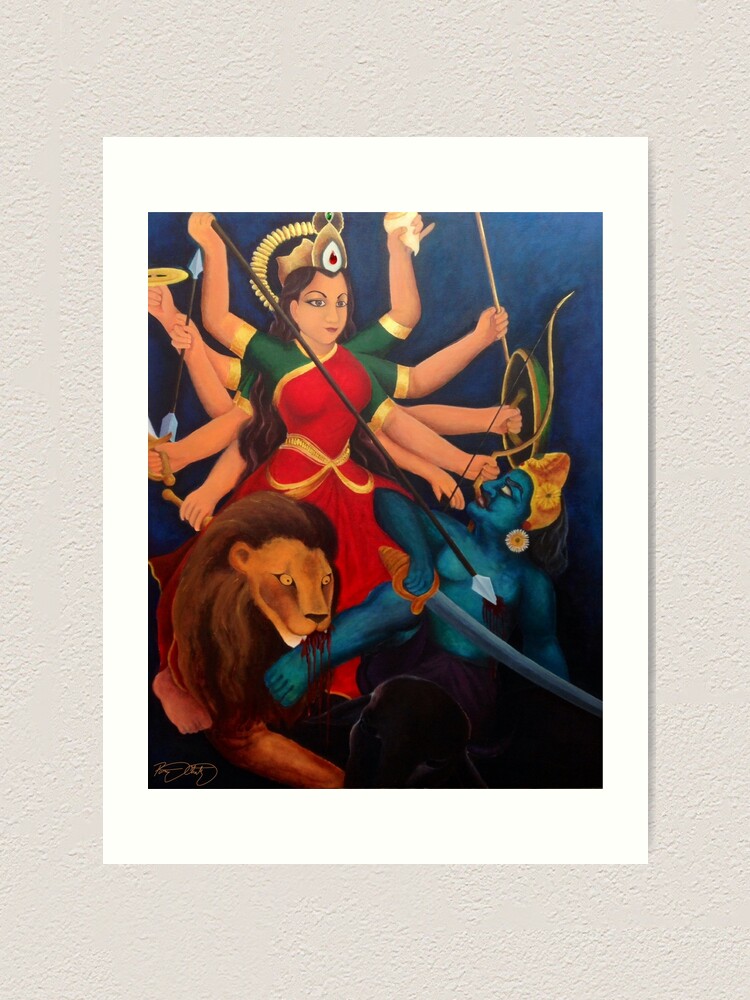 Goddess durga mounted on lion killing demon mahishasura on durga puja  festival , Calcutta Kolkata, Stock Photo, Picture And Royalty Free Image.  Pic. WR0509774 | agefotostock