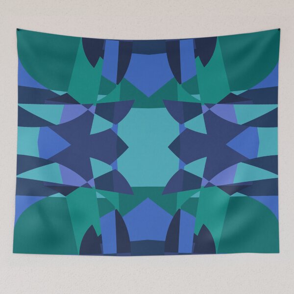 Item preview, Abstract Patchwork Shapes Angles Curves Triangles Navy Purple designed and sold by AraljanFusion.