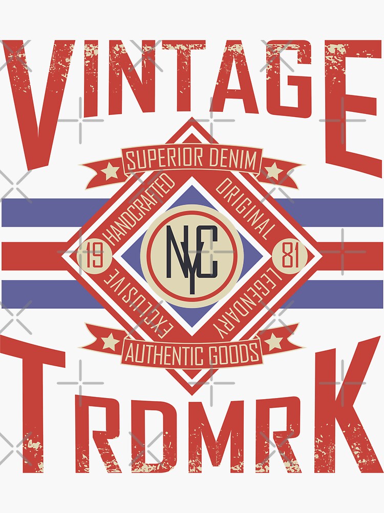 "Authentic Vintage Trademark Denim Apparel Heritage Wear Clothing Art