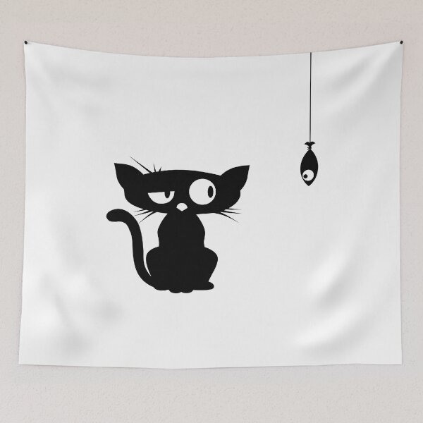 Item preview, Funny Cat and Fish designed and sold by elizaldesigns.