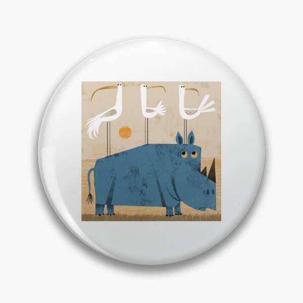 Item preview, Rhino with three birds designed and sold by gklucas.