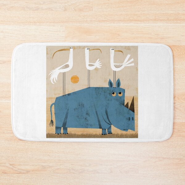 Item preview, Rhino with three birds designed and sold by gklucas.