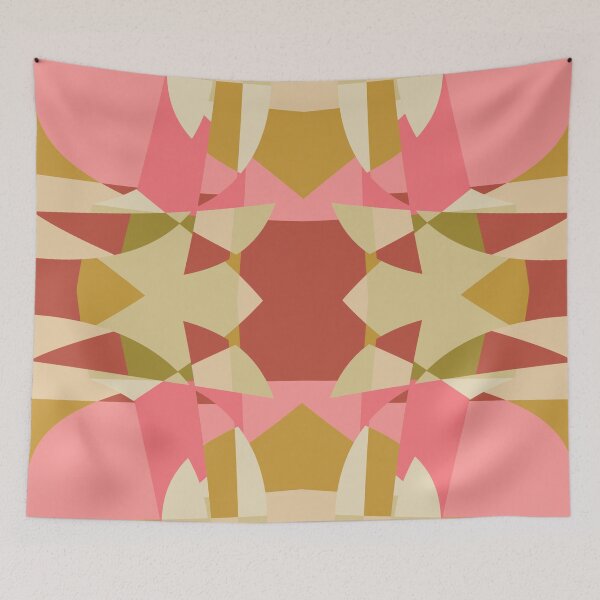 Item preview, Abstract Patchwork Shapes Angles Curves Triangles Peach designed and sold by AraljanFusion.