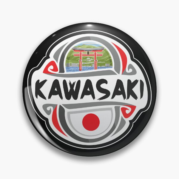 Item preview, Kawasaki Japan Flag Badge Travel Souvenir Stamp designed and sold by TeeHome.