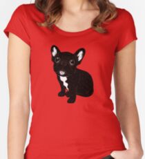 Cute Brindle Frenchie Puppy Women's Fitted Scoop T-Shirt